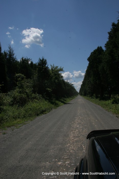 Microsoft Mappoint knows the shortest distance, even if it's a gravel road.