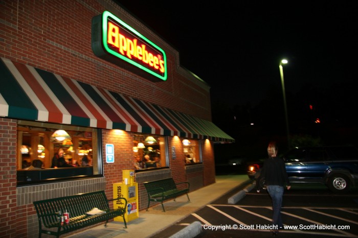 For dinner it was across the parking lot to the local Applebee's.