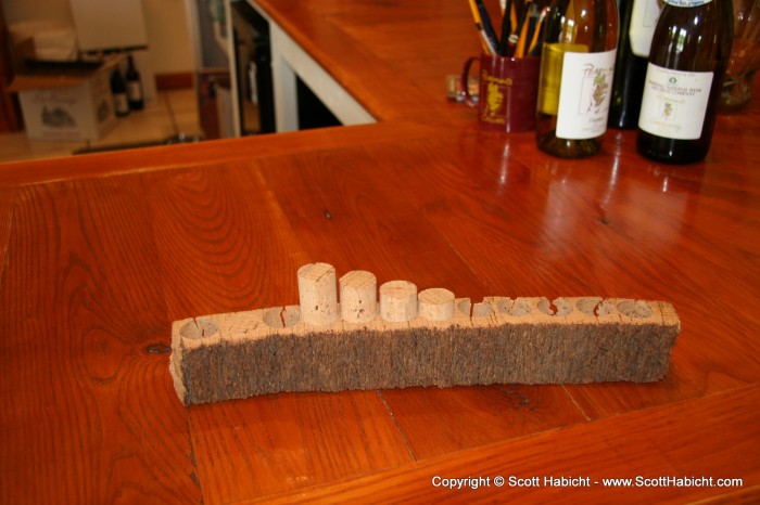 The bark from a cork tree.