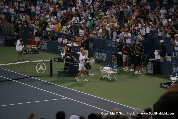 The big pull that day was Andre Agassi's last showing at the event.