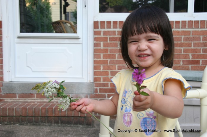 I made Ashley a bouquet of wild flowers.