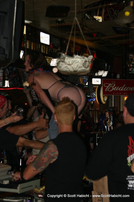 As a bartender, he got to easily choose where he wanted to stand.