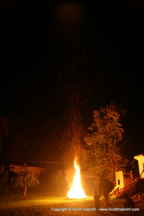 A bon-fire at my brother's that night.