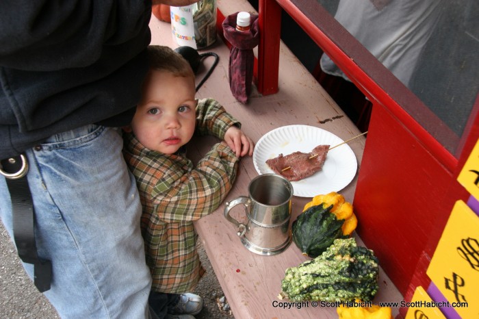 And eating whatever his father gives him.