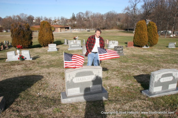 My Father and I stopped by to say hello to his father...