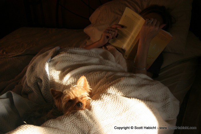 Kelli and Riley enjoy a lazy morning....