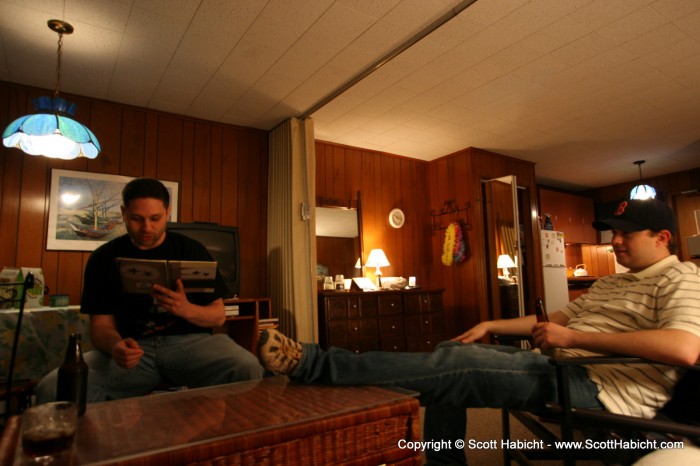 Chris checks out the Journal, knowing as a first timer, he has to add his own comment before we leave.