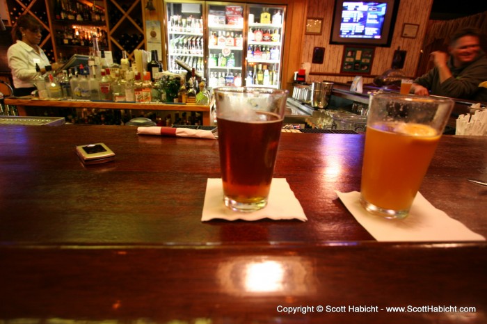 Before arriving at the campground, we stopped at a watering hole for a few beers....