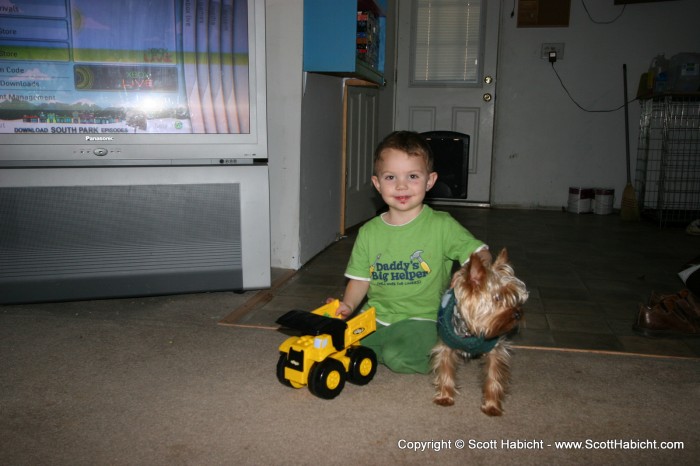 He wanted a picture of him with his truck and Riley.