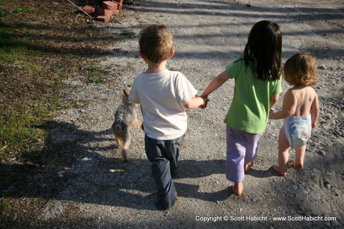 After the movie, they all went for walk.