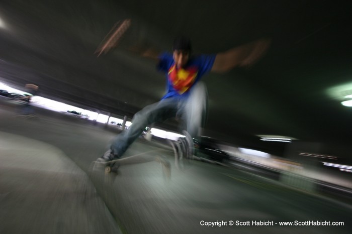 Skateboarders in my office parking garage...