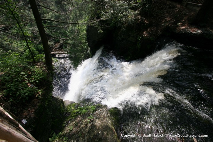 Looking down from the top of Bushkill Falls.