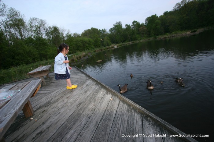 She and I went for a walk to feed the ducks....