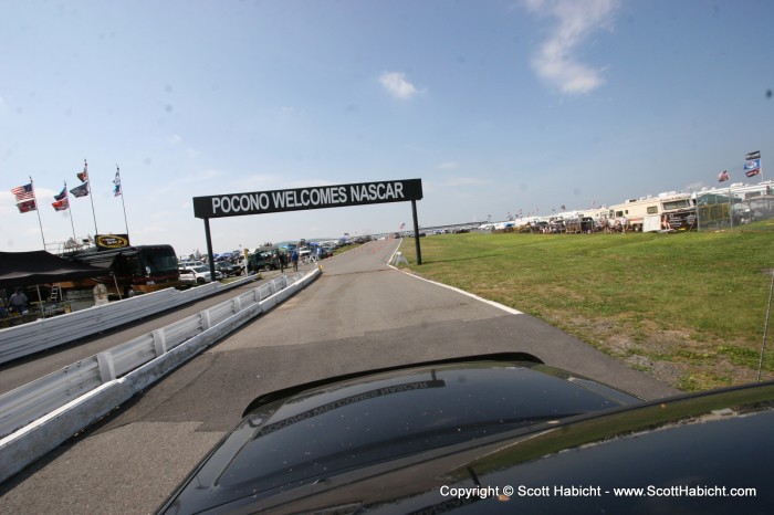 And into the infield for the Pocono 500.