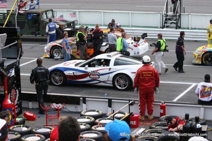 The pace car got into position....