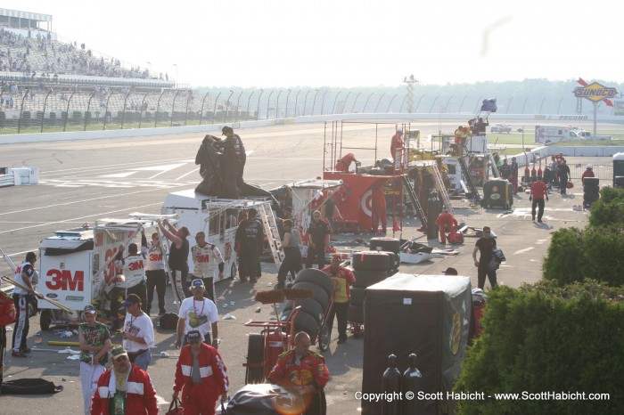 In minutes after the race, everything was broken down and packed away.