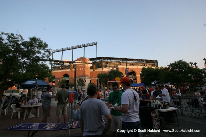 Before heading across the street to an Orioles game.