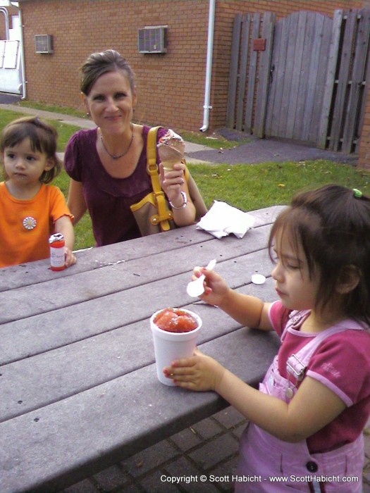 Summer started with a trip to the snowball stand.