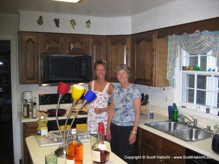 When they got back, we celebrated with shrimp and scallops and wine.