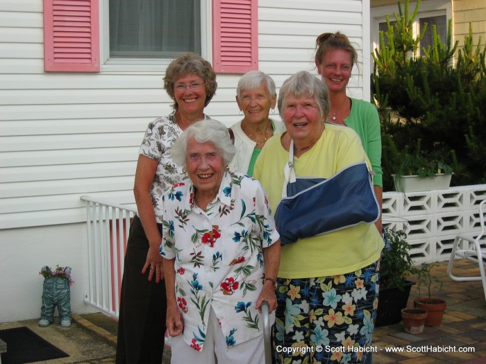 This was in front of Fran's house, the lady front left. She is in her 90s and lives alone.