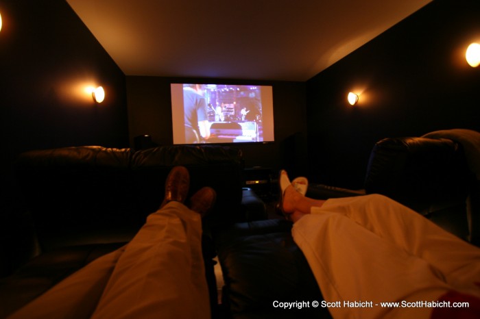 They have an awesome movie room.