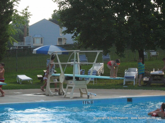 During her lesson, she asked if she could go on the diving board.