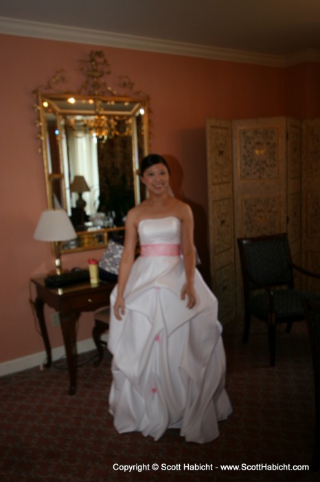 Kelli saw Jenny in her suite, and got a picture of her before the wedding.