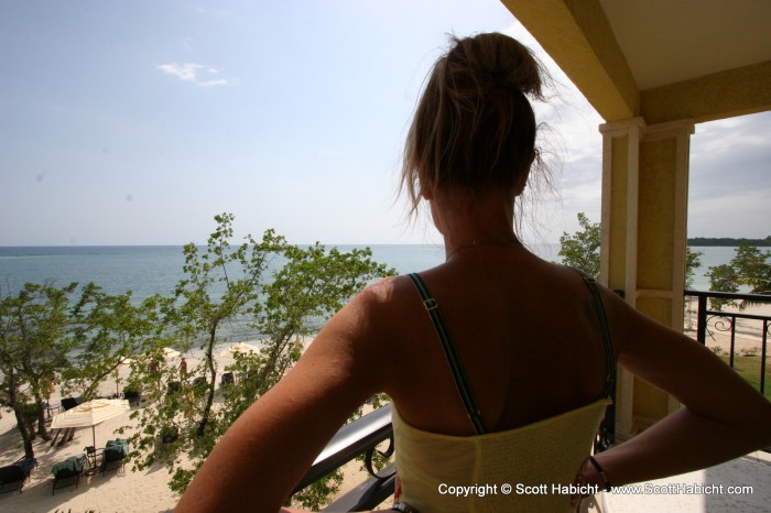 Kelli checks out the ocean.