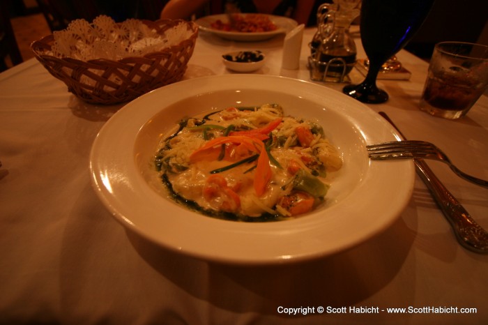 Delicious pasta at the italian place.