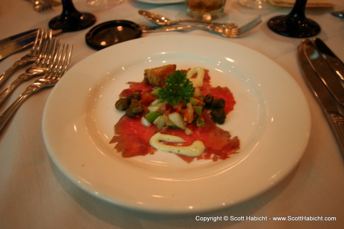 We didn't eat this beef carpaccio.