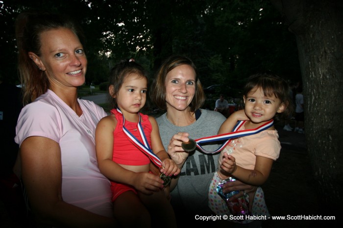 All the kids were given a medal and allowed on the "podium".