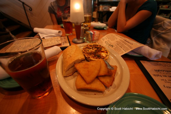 Enjoying some crab dip before packet pick up.