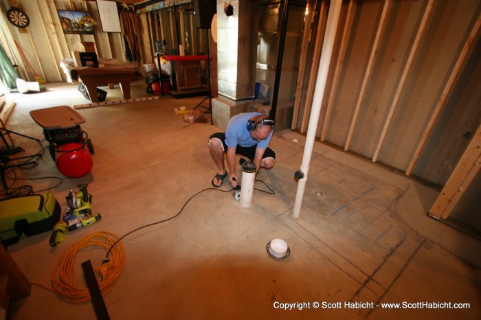 As I said, the basement is coming along. My brother helped me work on the bathroom.