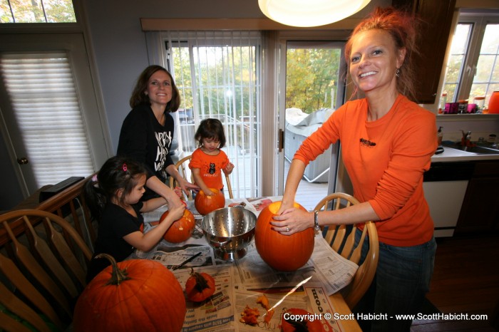 Halloween day and time to carve pumpkins.