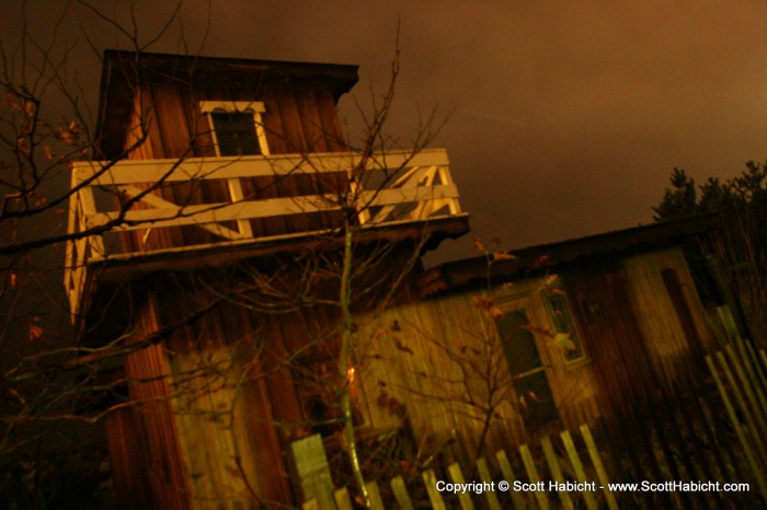 The building in front of our condo looking kinda spooky.