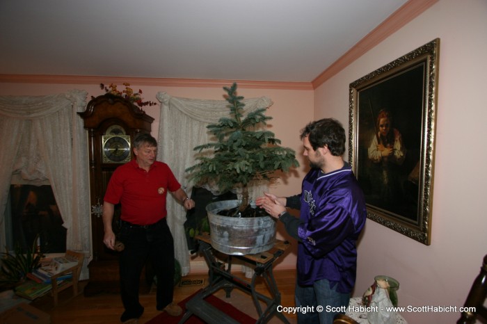 My parents had us over one night to help decorate their Charlie Brown tree.