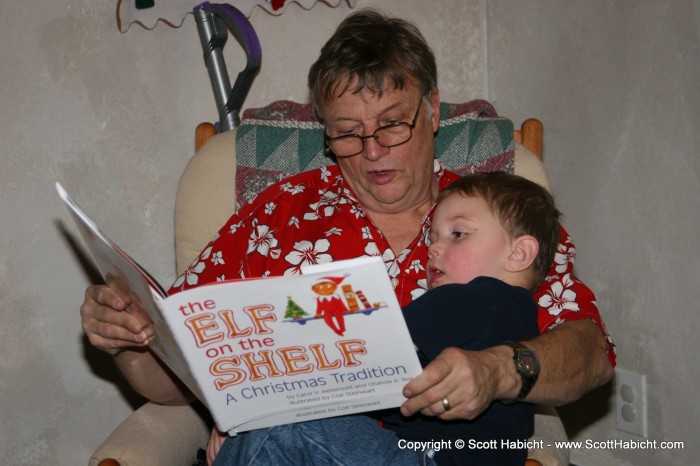 My dad always reads Taylor a story on Christmas Eve.