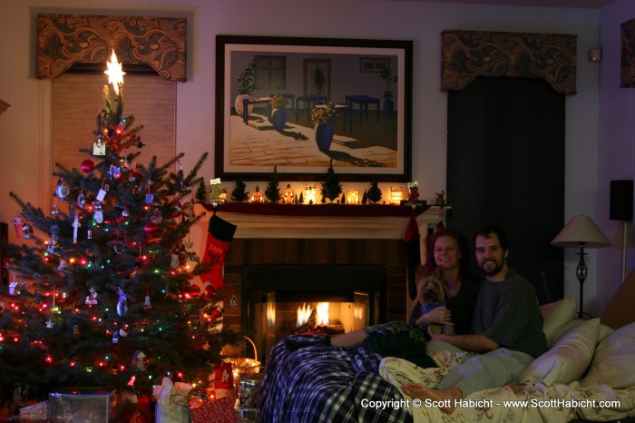 We always spend Christmas eve sleeping in front of the tree.