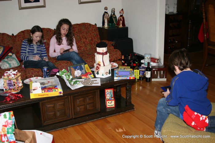 The kids enjoy their new toys.