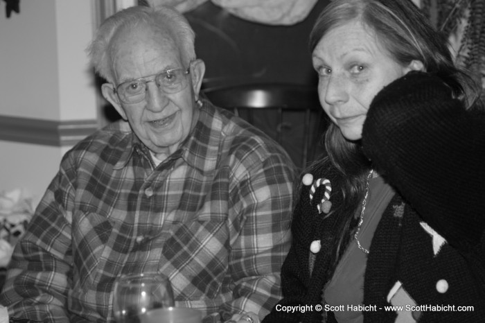 Grandpop and Aunt Chrissy chat it up.