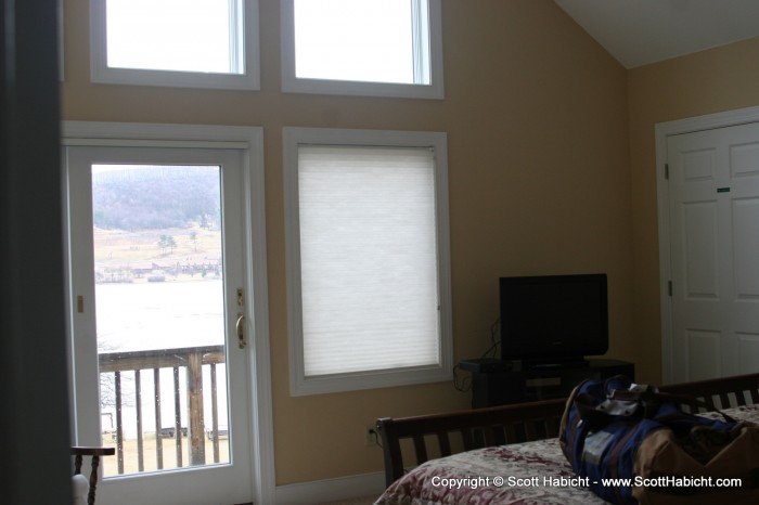 Chris got a sweet bedroom overlooking Deep Creek Lake.