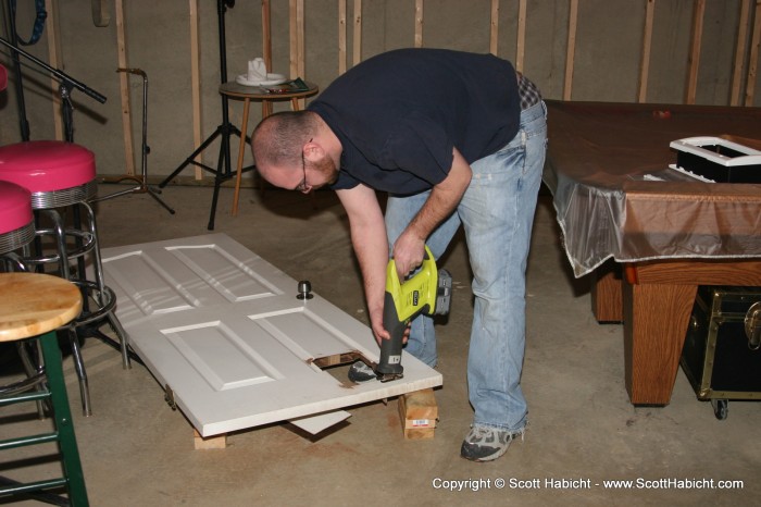 One day my brother and I installed a dog door for Riley. Ok its actually for a cat, but he's the same size so whatever.