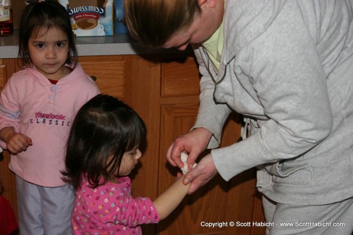 Erin gave out tattoos.