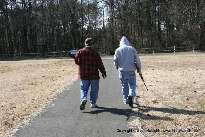 My father and brother discuss how they are going to try and out shoot me that day.