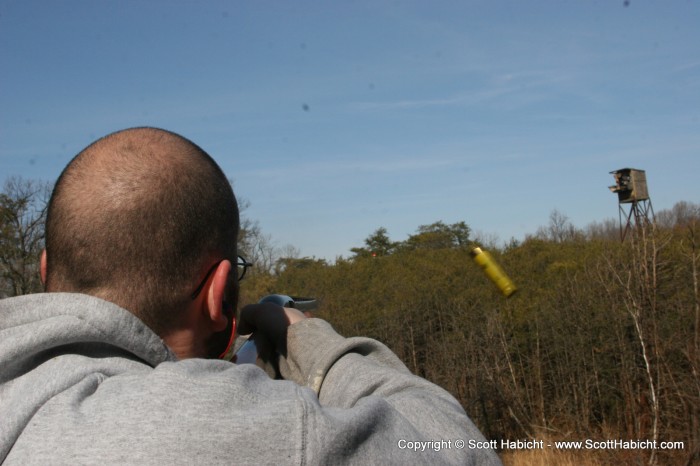 Mat lines up a shot.