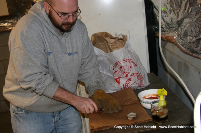 My brother shucked some delicious oysters from Franks Seafood.