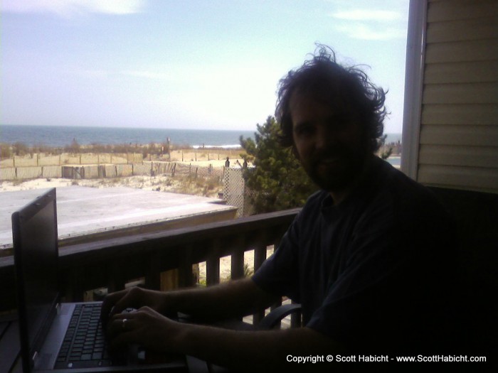 Me, workin' hard at the beach.