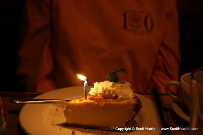 Nothing better than key lime pie with a birthday candle.