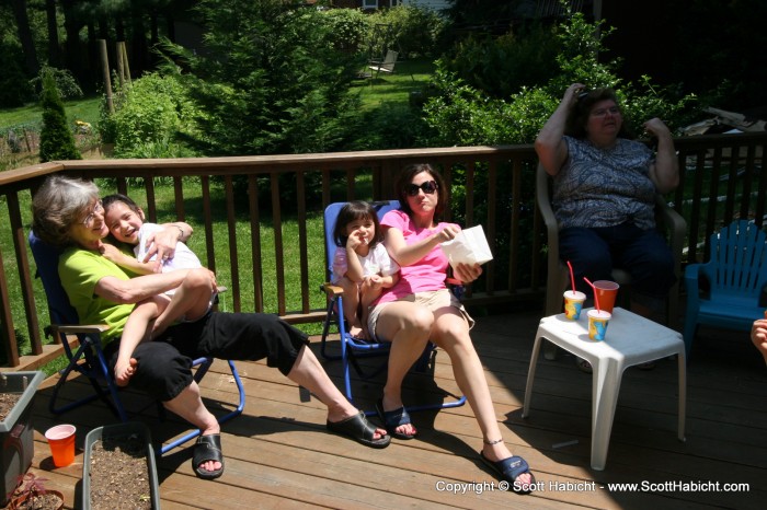 Kristi and her mother came for Taylor's birthday.