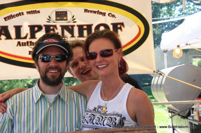 Meanwhile, the adults poured beer for the brewery.